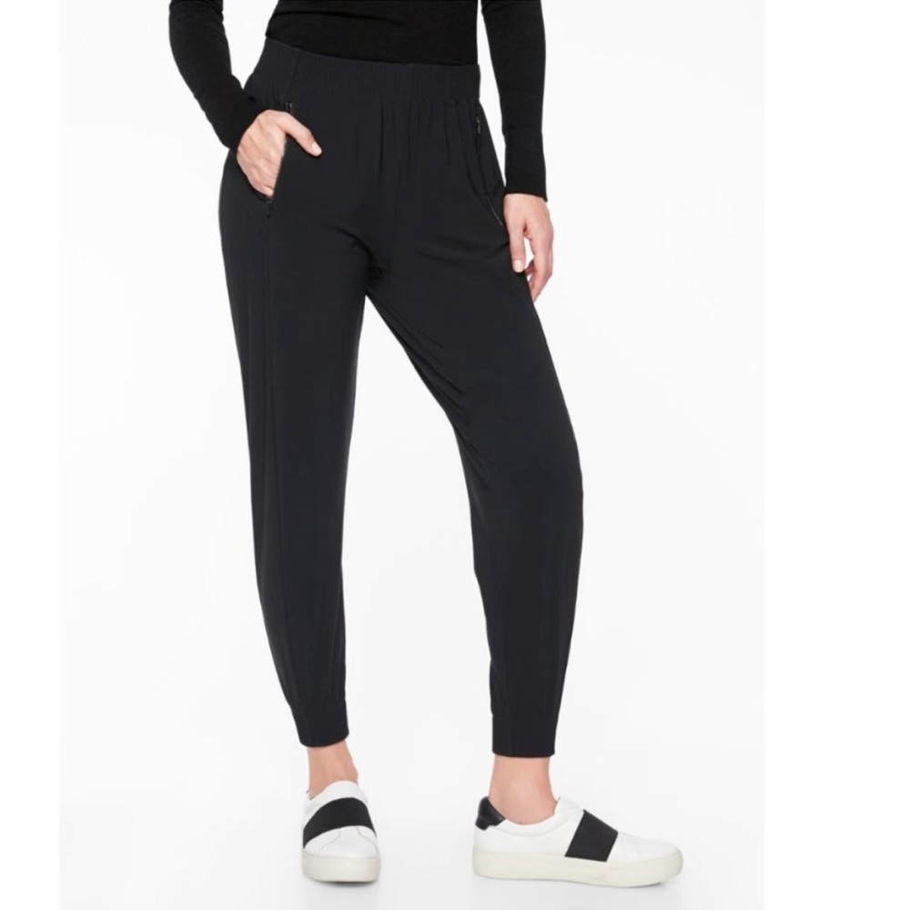 Athleta Cosmic Jogger Black Zipper Pockets Sz XL